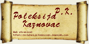 Poleksija Kaznovac vizit kartica
